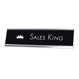 Sales King Desk Sign, novelty nameplate (2 x 8