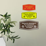 Fancy Private Property No Trespassing No Soliciting No Sales Wall or Door Sign