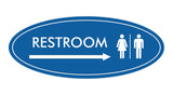 Oval Restroom Right Arrow Sign