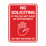 Portrait Round No Soliciting If You Do Not Have An Appointment Do Not Disturb Us Wall or Door Sign