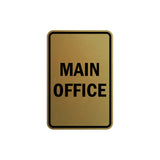 Portrait Round Main Office Sign with Adhesive Tape, Mounts On Any Surface, Weather Resistant