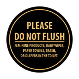 Signs ByLITA Circle Please Do Not Flush Etiquette Sign