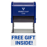 Blue Free Gift Inside Self-Inking Office Rubber Stamp