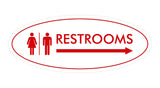 Signs ByLITA Oval Restrooms Right Arrow Sign