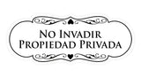 Signs ByLITA Designer Spanish No invadir propiedad privada Sign
