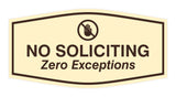 Fancy No Soliciting Zero Exceptions Wall or Door Sign