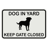 Dog In Yard Keep Gate Closed Wall Door Sign