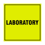 Square Laboratory Sign with Adhesive Tape, Mounts On Any Surface, Weather Resistant