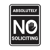 Portrait Round Absolutely No Soliciting Wall or Door Sign