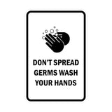 Signs ByLITA Portrait Round Don't Spread Germs Wash Your Hands Sign