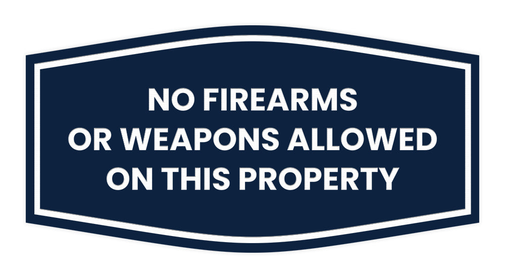 Fancy No Firearms or Weapons Allowed on this Property Wall or Door Sign