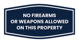 Fancy No Firearms or Weapons Allowed on this Property Wall or Door Sign