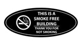 Oval THIS IS A SMOKE FREE BUILDING THANK YOU FOR NOT SMOKING Sign