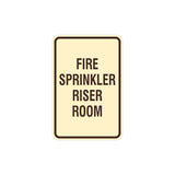 Portrait Round Fire Sprinkler Riser Room Sign with Adhesive Tape, Mounts On Any Surface, Weather Resistant