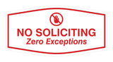 Fancy No Soliciting Zero Exceptions Wall or Door Sign