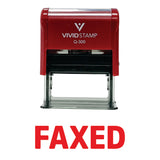 Red Simple FAXED Self-Inking Office Rubber Stamp