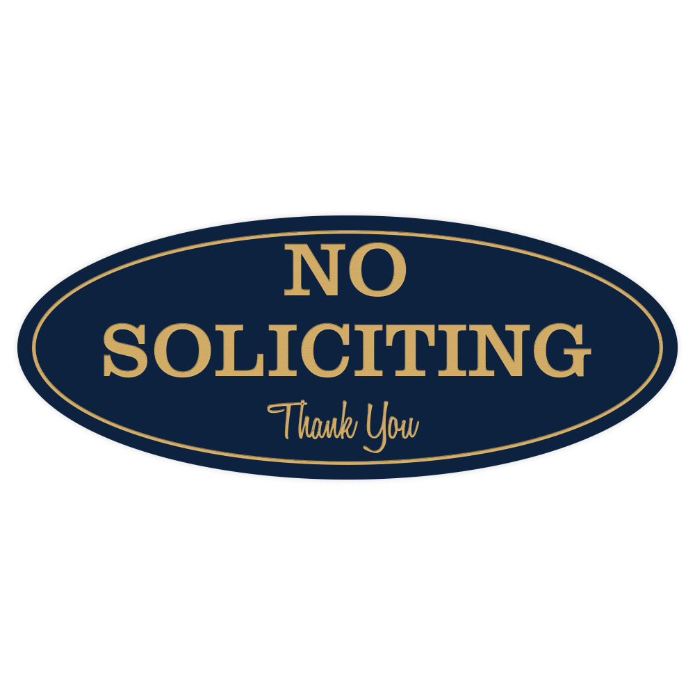 Oval No Soliciting Sign