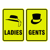 Portrait Round Ladies And Gents Sign Set