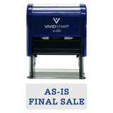 Blue AS-IS FINAL SALE Self-Inking Office Rubber Stamp