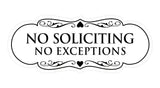 Signs ByLITA Designer No Soliciting No Exceptions Sign