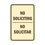 Portrait Round No Soliciting No Solicitar Sign