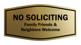 Fancy No Soliciting Family Friends & Neighbors Welcome Wall or Door Sign