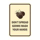 Signs ByLITA Portrait Round Don't Spread Germs Wash Your Hands Sign