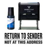 Black Return To Sender Not At This Address Self Inking Rubber Stamp Combo With Refill