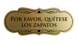Signs ByLITA Designer Spanish Por favor, quítese los zapatos Sign