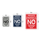 Portrait Round Private Property No Trespassing No Soliciting No Sales Wall or Door Sign