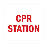 Signs ByLITA Square CPR Station Sign with Adhesive Tape, Mounts On Any Surface, Weather Resistant, Indoor/Outdoor Use