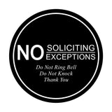 Signs ByLITA Circle No Soliciting No Exceptions Sign