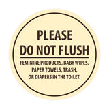 Signs ByLITA Circle Please Do Not Flush Etiquette Sign