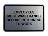 Signs ByLITA Classic Framed Employees Must Wash Hands Before Returning To Work