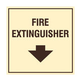 Square Fire extinguisher Sign with Adhesive Tape, Mounts On Any Surface, Weather Resistant