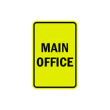 Portrait Round Main Office Sign with Adhesive Tape, Mounts On Any Surface, Weather Resistant