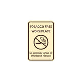 ByLITA Tobacco Free Workplace No Smoking, Vaping Or Smokeless Tobacco Sign