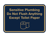 Classic Framed Sensitive Plumbing Do Not Flush Anything Except Toilet Paper Wall or Door Sign