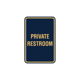 Portrait Round Private Restroom Sign with Adhesive Tape, Mounts On Any Surface, Weather Resistant