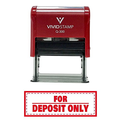 Red For Deposit Only W/Border Self-Inking Office Rubber Stamp