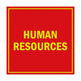 Square Human Resources Sign with Adhesive Tape, Mounts On Any Surface, Weather Resistant