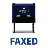 Blue Simple FAXED Self-Inking Office Rubber Stamp