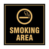 Square Smoking Area Sign with Adhesive Tape, Mounts On Any Surface, Weather Resistant