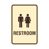 Portrait Round Unisex Restroom Sign with Adhesive Tape, Mounts On Any Surface, Weather Resistant