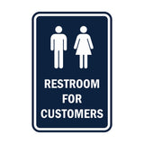 Portrait Round Restroom For Customers Sign