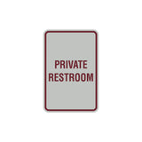 Portrait Round Private Restroom Sign with Adhesive Tape, Mounts On Any Surface, Weather Resistant