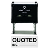 Black Quoted With Date Line Self-Inking Office Rubber Stamp