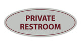 Oval Private Restroom Sign