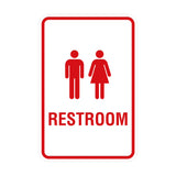 Portrait Round Unisex Restroom Sign with Adhesive Tape, Mounts On Any Surface, Weather Resistant