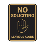 Portrait Round No Soliciting Leave Us Alone Wall or Door Sign